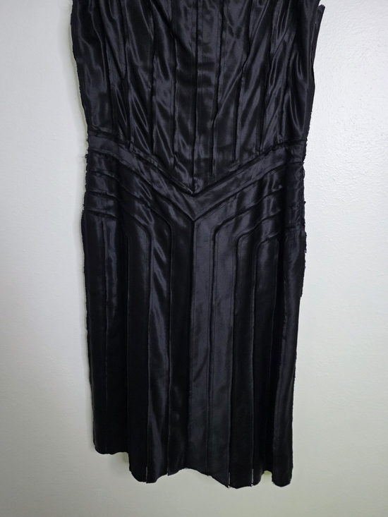 Archival Calvin Klein Collection | 100% Silk Raw-Edge Panel Midi Dress | Size 6 - Picture 6 of 11